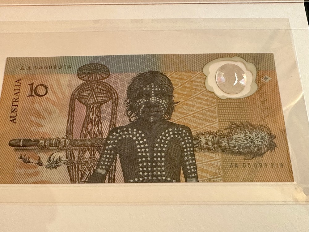 1988 Commemorative $10 Australian Note First Polymer Introduction AA Prefix