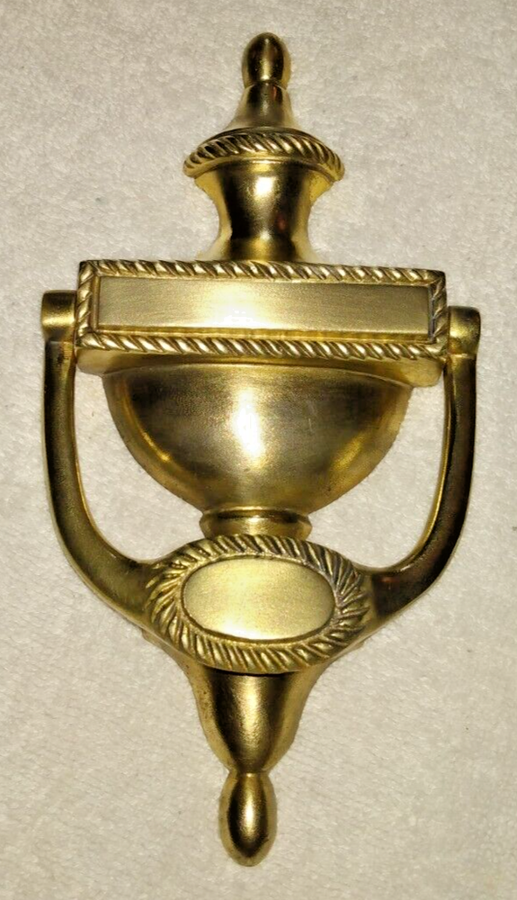 SOLID BRASS VICTORIAN URN & ROPE DESIGN DOOR KNOCKER