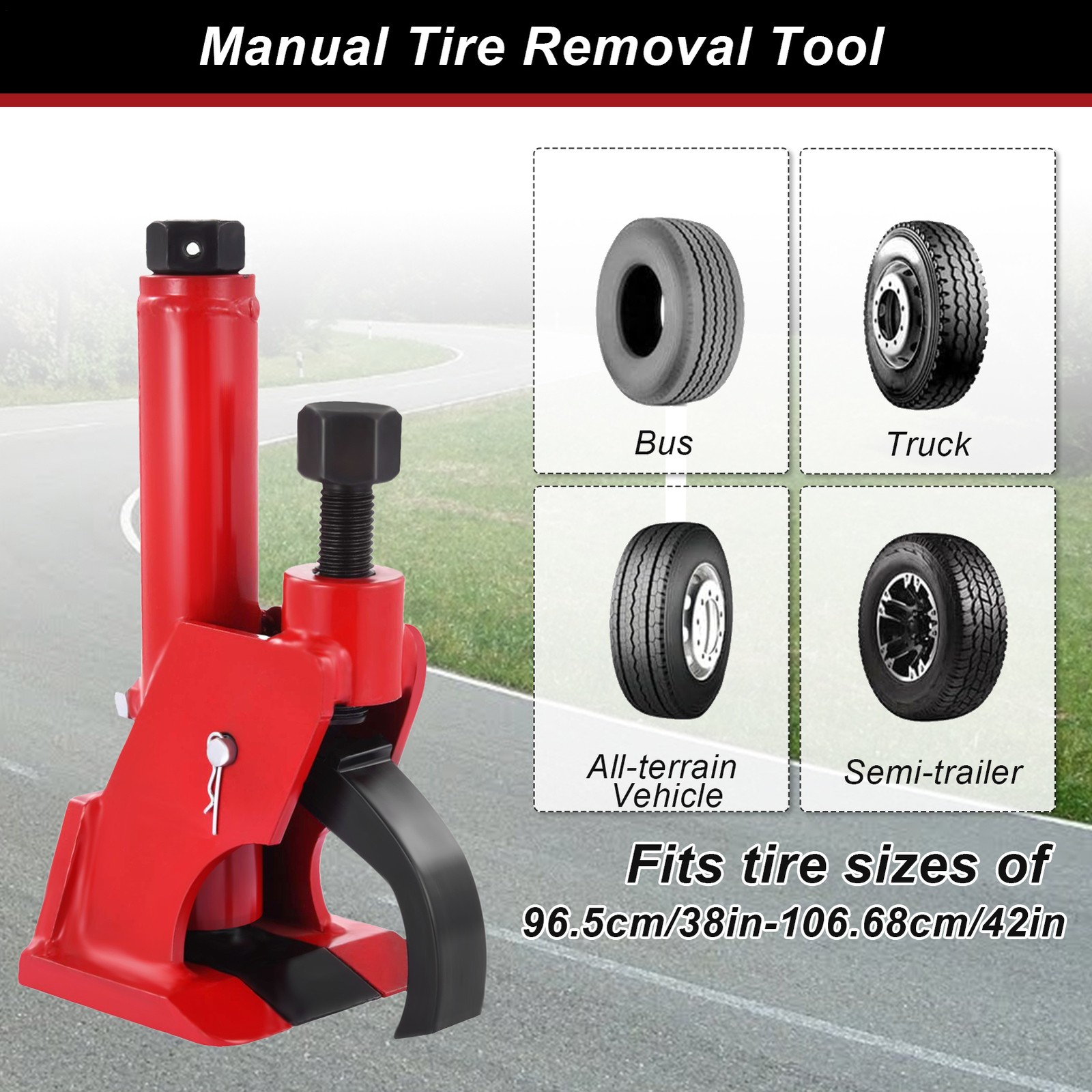 Manual Tire Bead Breaker Tool Tire Repair for 38"-42" Car Bus Truck ATV