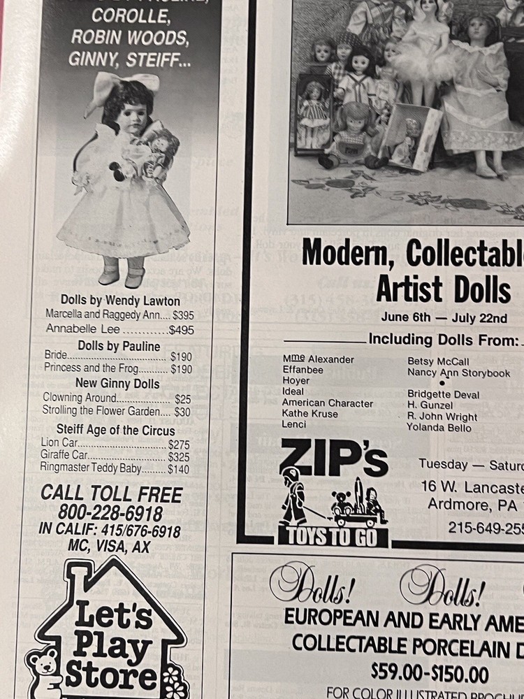 Vintage Doll Reader Catalogs With Inserts Still In Tact. Excellent Condition