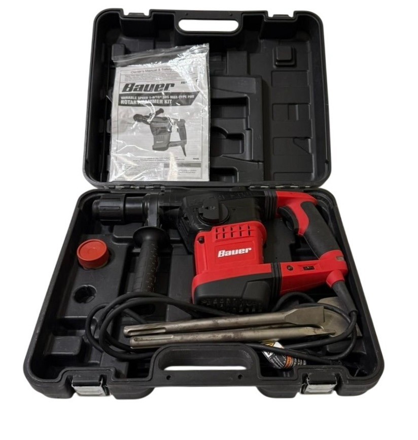 Bauer 1-9/16 in. SDS Max Pro Rotary Hammer Kit with Case
