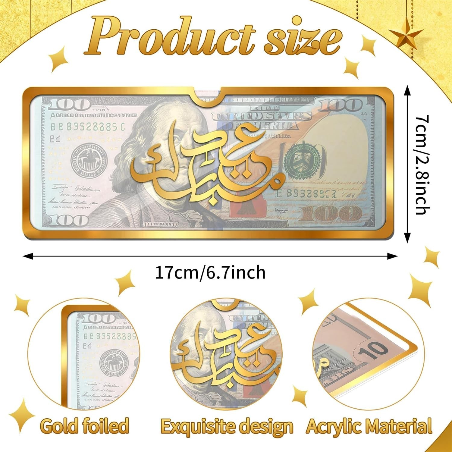 6 Pcs Eid Mubarak Money Envelopes