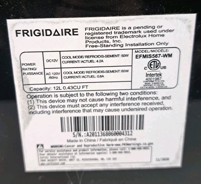 Frigidaire EFMIS567 Retro Beverage Fridge 18 Can Mini Cooler 4 Wine Bottle Works