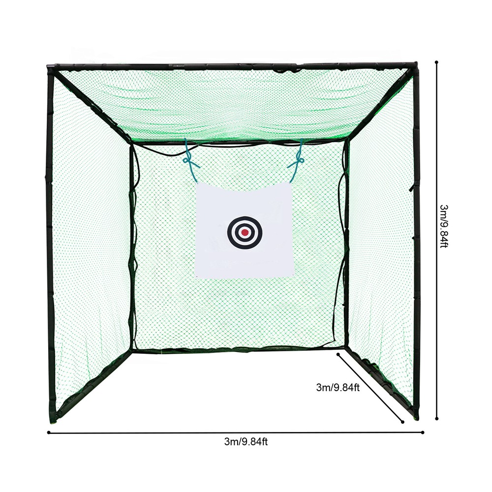 9.8ft Golf Practice Net Foldable Golf Hitting Cage Practice Net Training Aid NEW