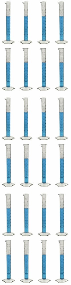 Eisco Labs 10ml Polypropylene Graduated Cylinder, Hexagonal Base - Pack of 24