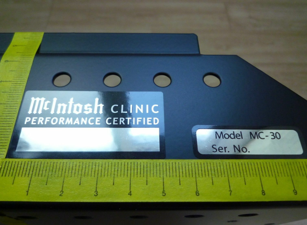 McINTOSH MC30 AMPLIFIER SIDE DECAL LABEL Type-A - No serial number type - New