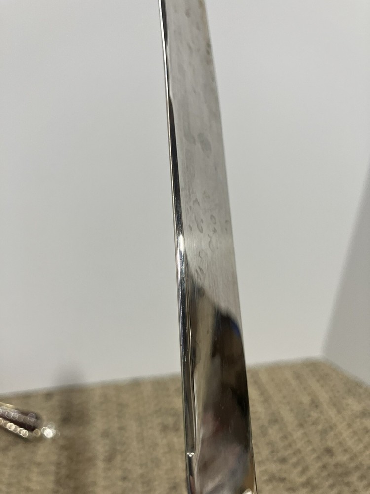 Silver Plated Dessert Set-Knife & Server w/Ruby Red Glass & Silver Accent Handle