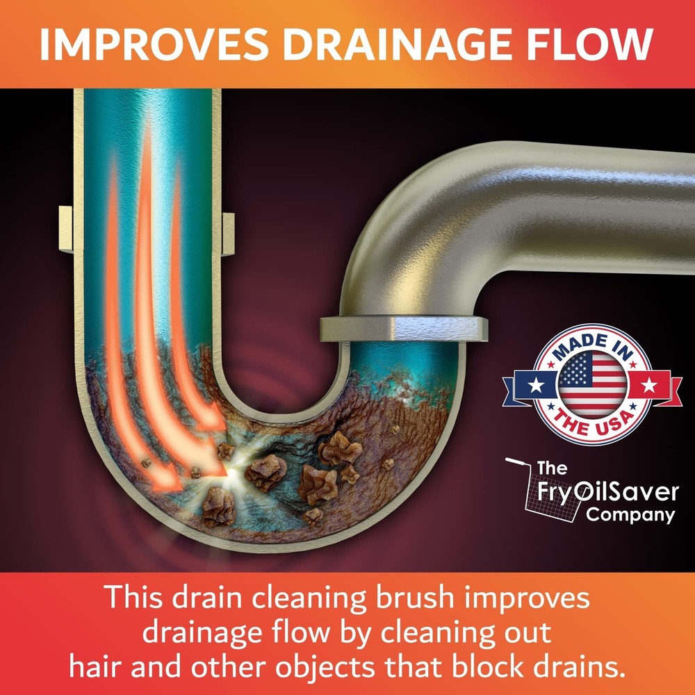 48" Flexible Long Sink Drain Tool, AC Drain Line Cleaner Tool, AC Clog Remove...