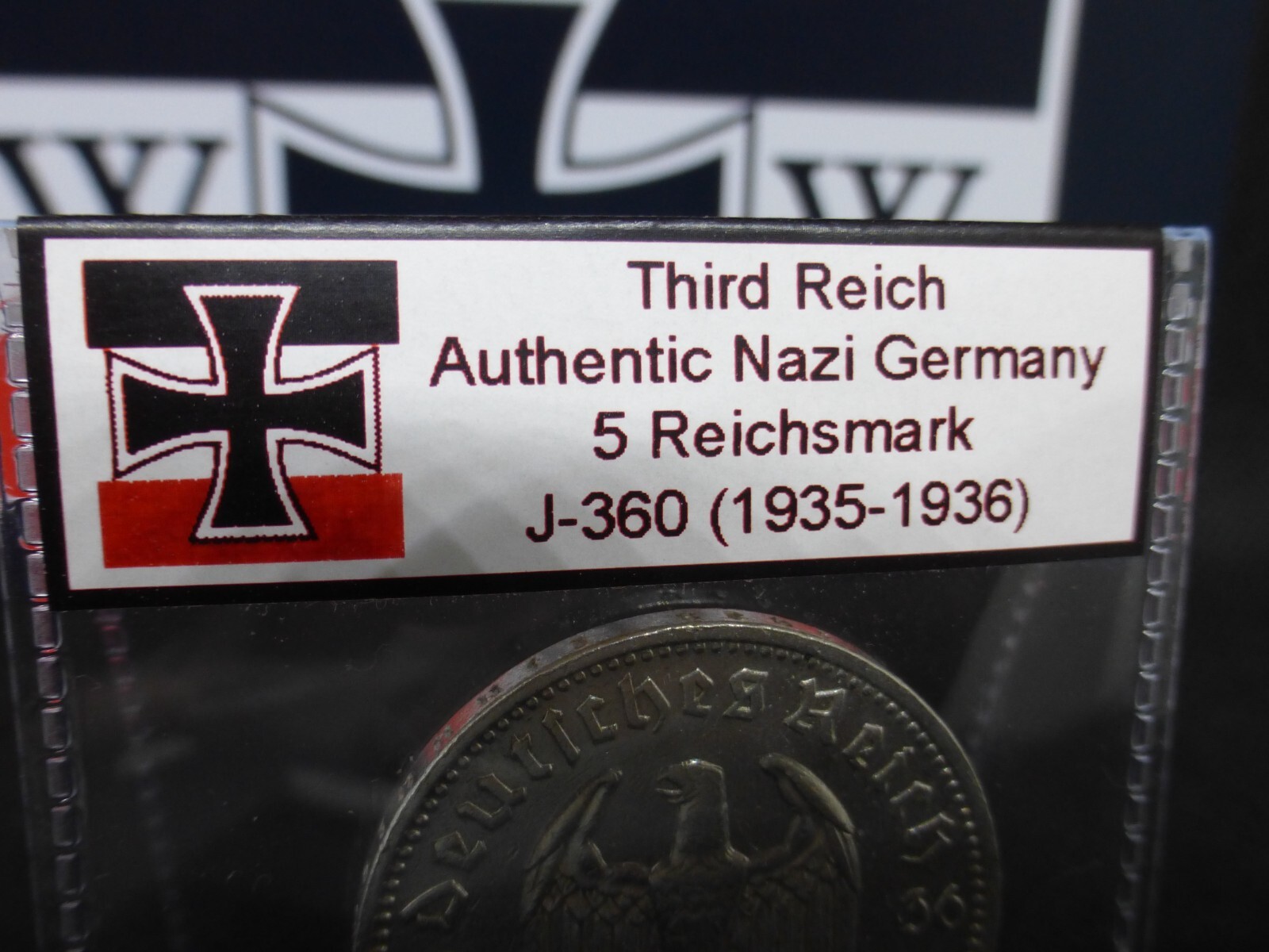 Nazi Silver Coin 5 Reichsmark Third Reich Germany Beautiful Hindenburg WW2 Relic