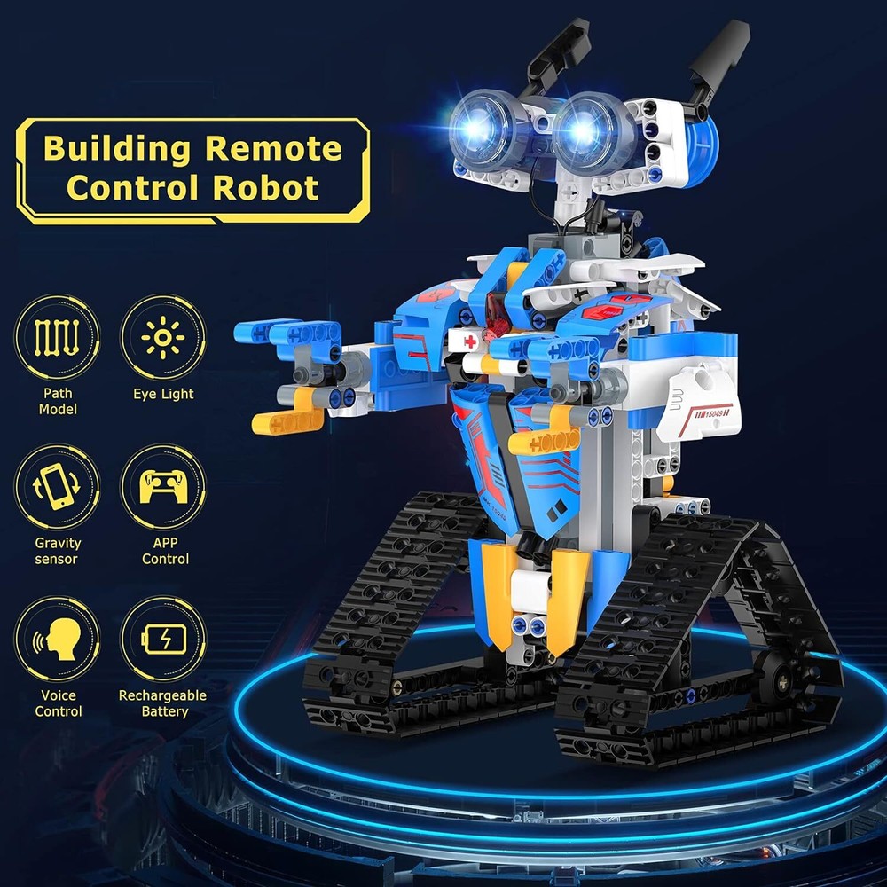 Robot Toy w/ App or Remote Control - STEM Science Programmable Building Block Ki