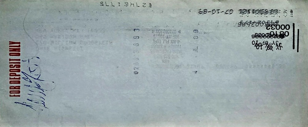 Check/Document Dave Righetti - autographed signed