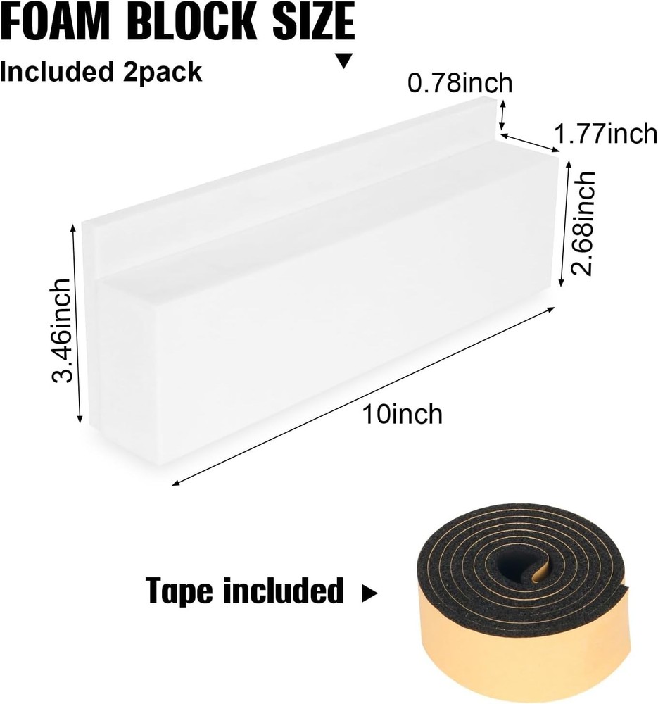 Foam Block for U-Shape Window Air Conditioner Units, 2 Pack Insulation AC Sid...