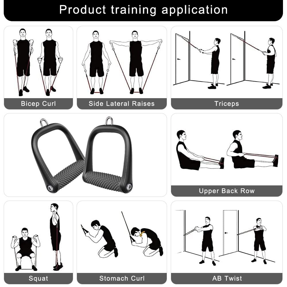 D-Handle Cable Attachment Solid Aluminum Alloy Grip for Home Gym Machine
