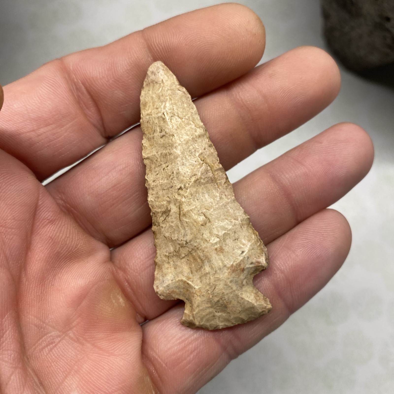 MLC s8221 2 1/2” Archaic Pinetree Arrowhead Wisconsin Stone Artifact