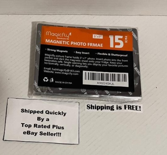 Magicfly Pack of 15 Magnetic Picture Frame with 5 x 7 inch - 15 pack, Black