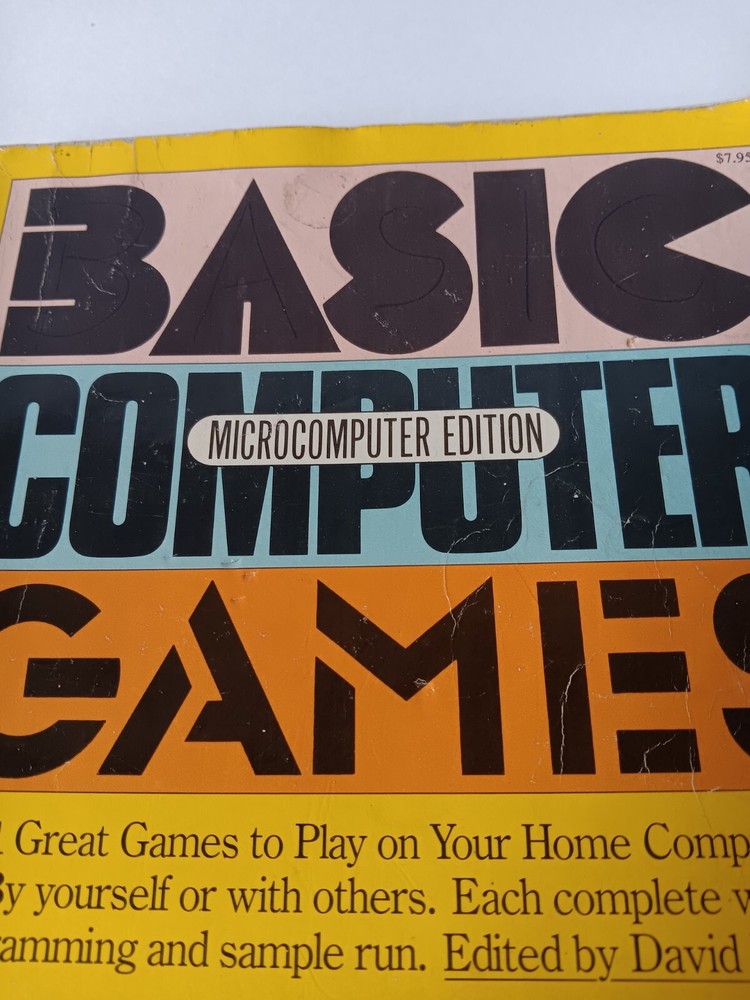 Basic Computer Games Micro Edition Creative Computing Softcover Book 101 Games