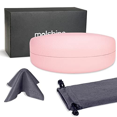 Hard Shell Sunglasses Case,Classic Large Glasses Case for Pink