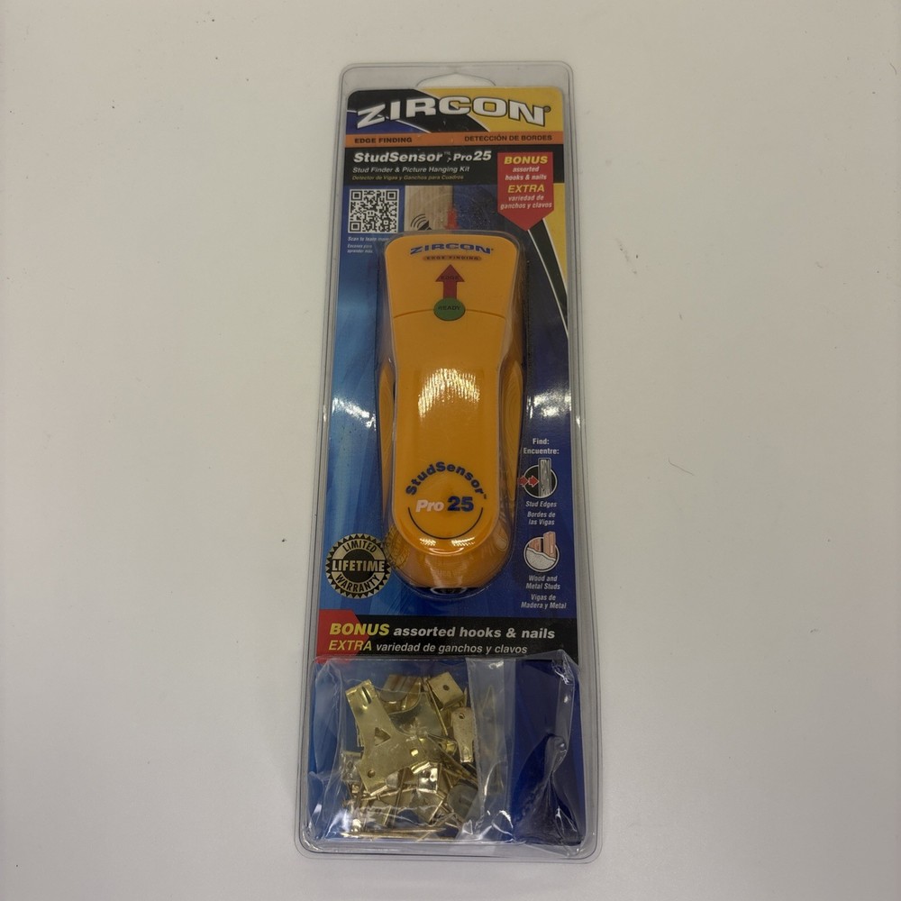 Zircon StudSensor Pro25 Stud Finder Picture Hanging Kit Assorted Hooks