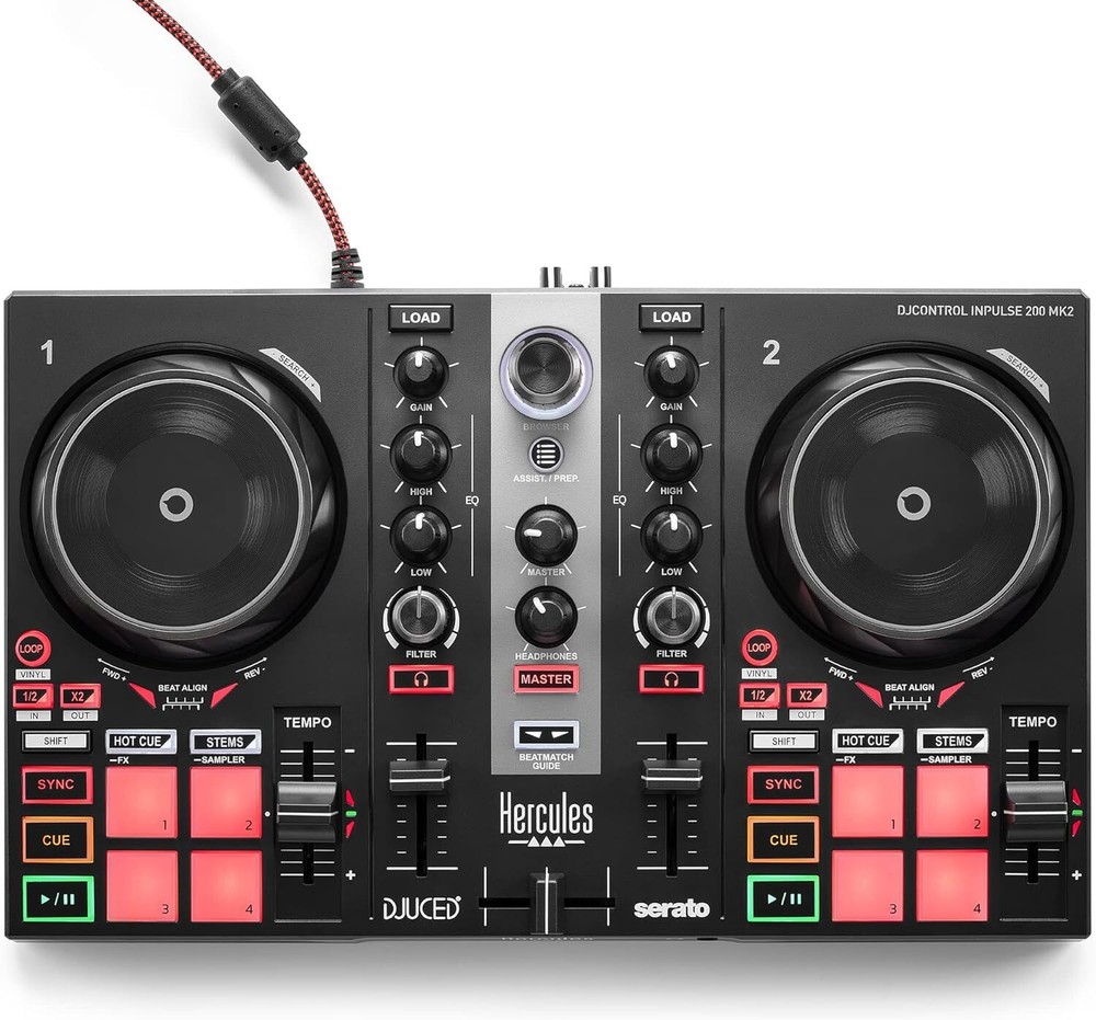 Hercules DJControl Inpulse 200 MK2 DJ Controller Mixer STEMS Beatsource