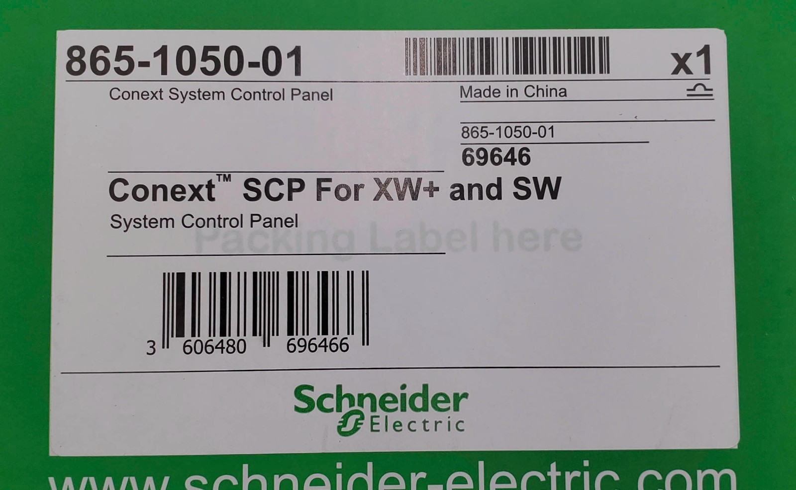 Schneider Electric 865-1050-01 Conext System Control Panel For XW+ / SW