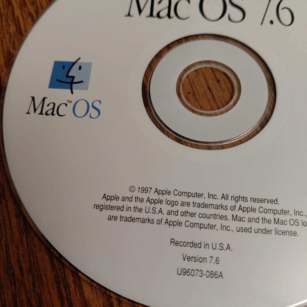 Apple Mac OS 7.6 CD Version 7.6 1997 CD ROM Disc Only U96073-086A
