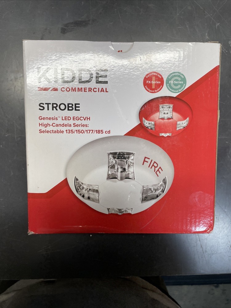 Kidde EGCVWF Ceiling Strobe, 15-115cd Output, White , FIRE Marking