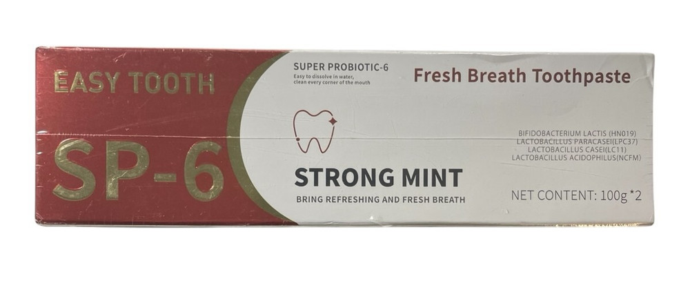 SP-6 Probiotic Fresh Breath Toothpaste - Mint - 2 PACK - 2 x 100 g in each