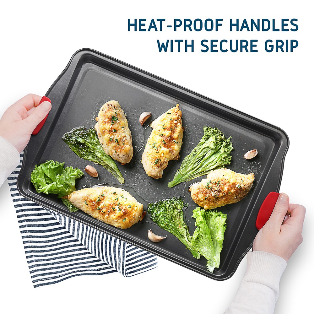 3 Piece Baking Sheets Pan Set Small, Medium & Large Nonstick Cookie Sheets