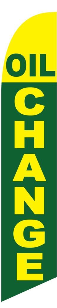 Oil Change (yellow and green) 12ft Feather Banner Swooper Flag - FLAG ONLY