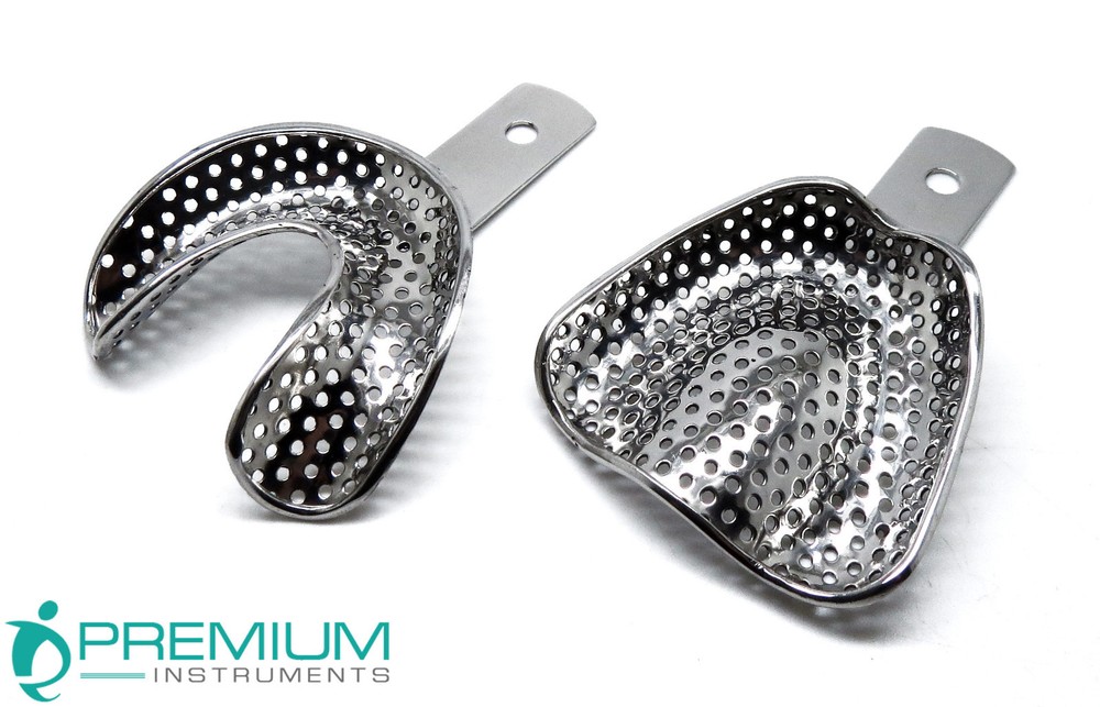 2 Pcs Impression Medium Tray Set Upper & Lower Dental Surgical Instruments