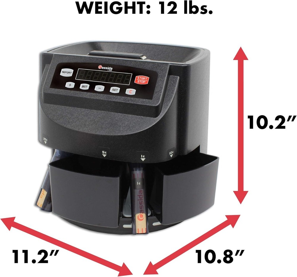 Compact Coin Sorting Machine with Automatic Wrappers - Ideal for Home & Business