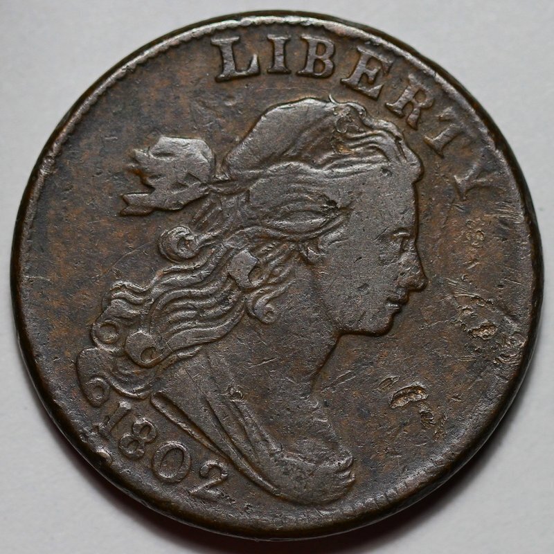 1802 Draped Bust Large Cent - Stemless - Digs - US 1c Copper Coin