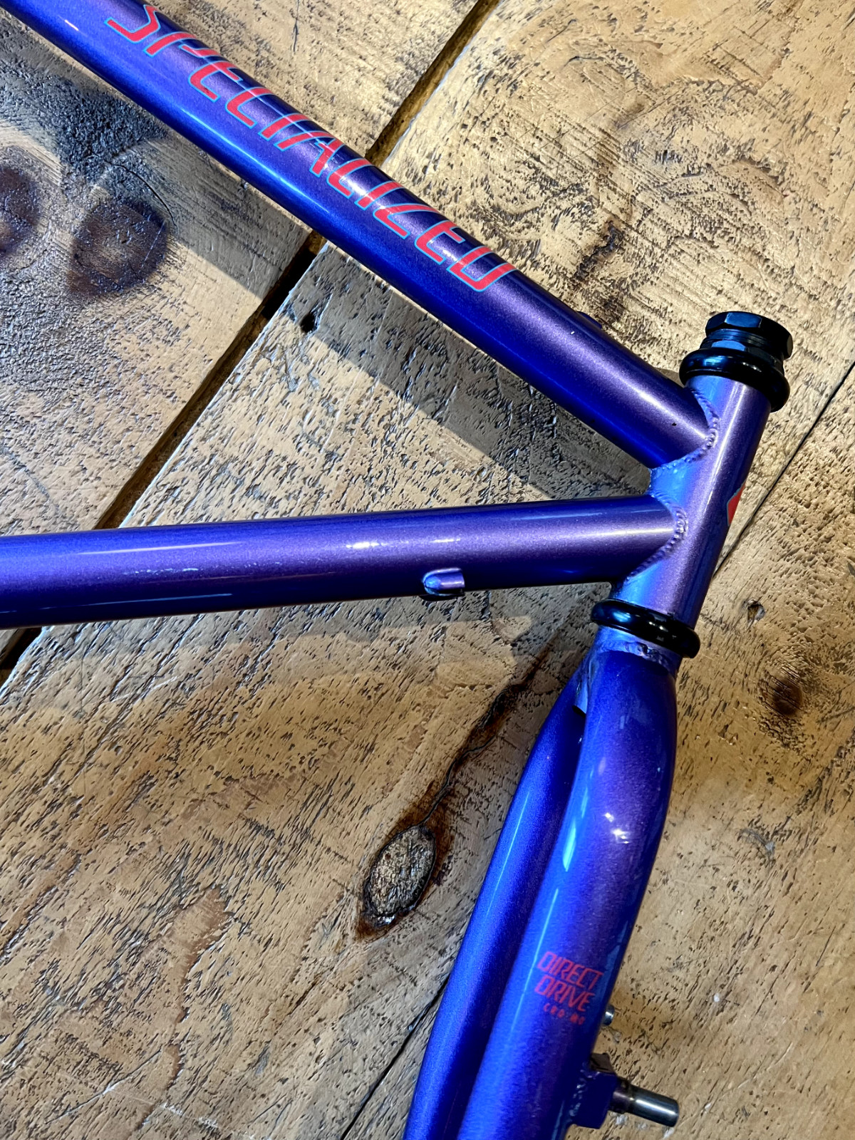 Vintage 90s Specialized Rock Hopper 18" Steel Mountain Bike Frame Purple Fade