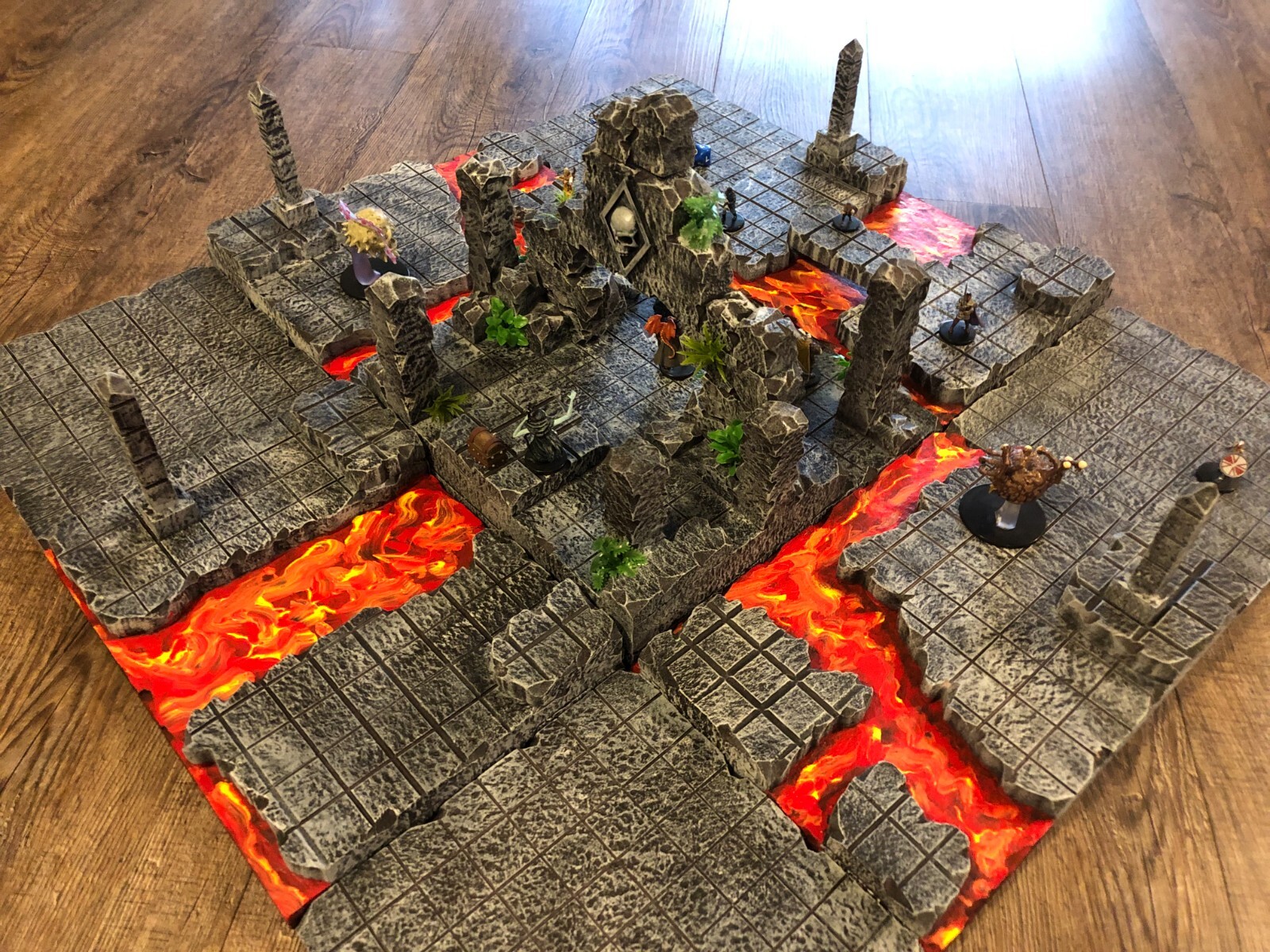 Lava Temple Ruin Set 28mm Terrain Scenery for D&D Pathfinder