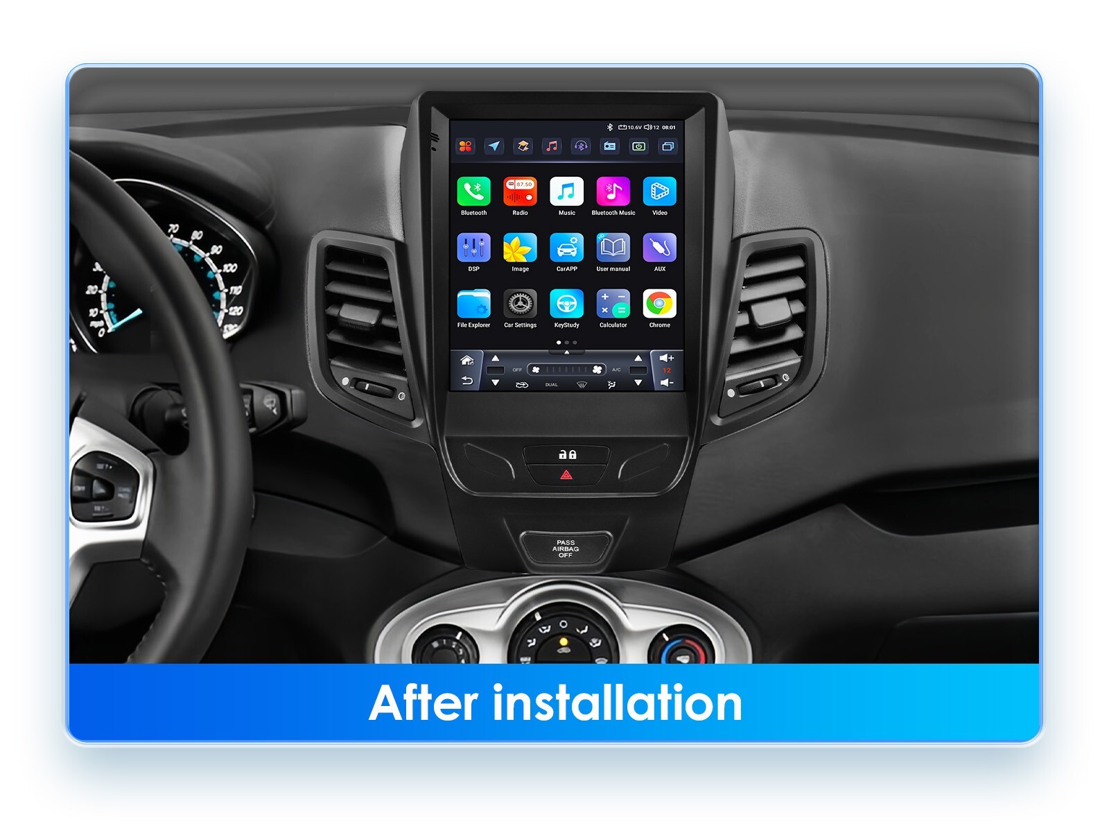 For 2009-2016 Ford Fiesta 9.7" Screen Stereo Radio Android 14 GPS Navi Carplay E