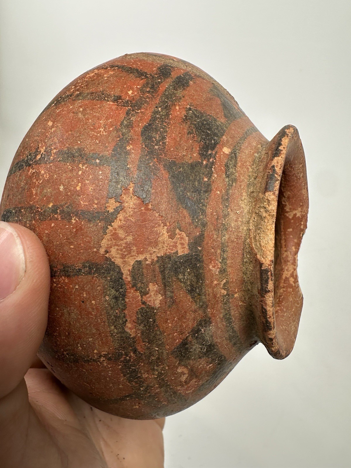 Pre Columbian Mayan? Painted Pottery Earthenware Bowl Jar Genuine 500BC-1200AD