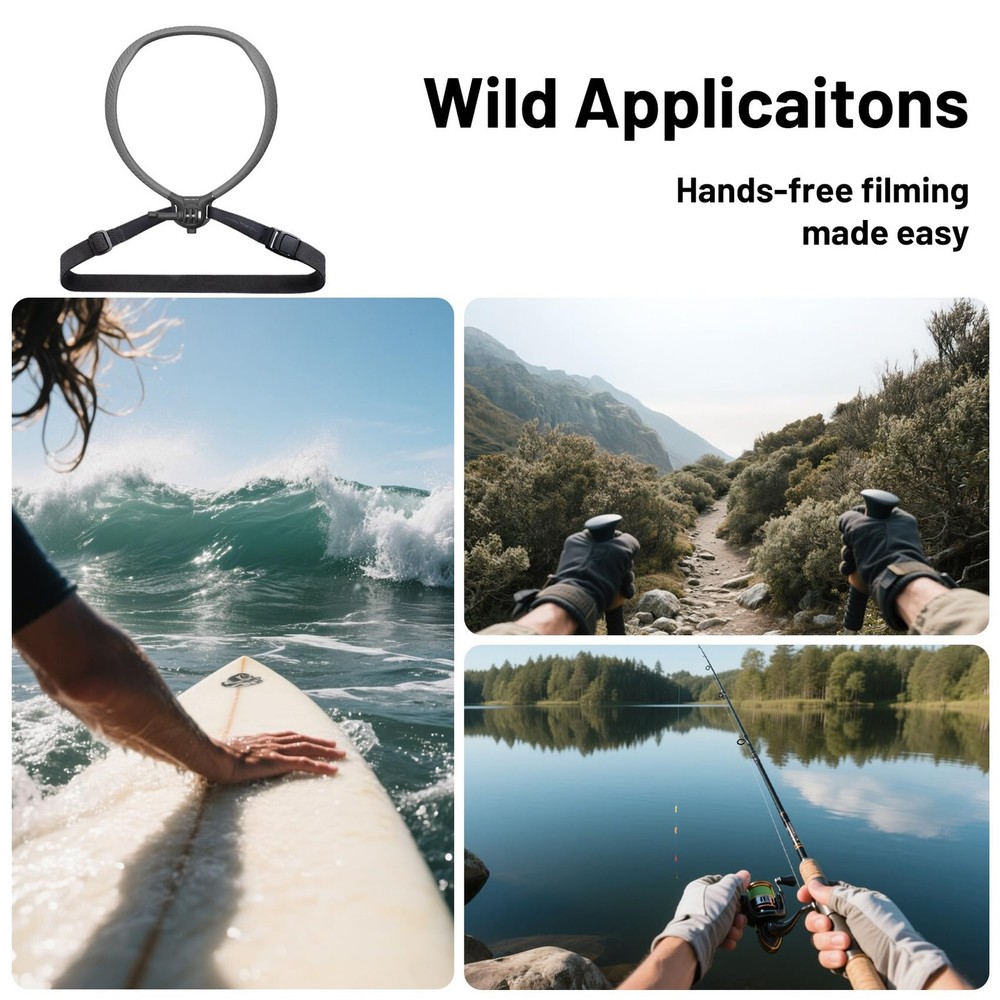 PGYTECH CapLock POV Action Camera Neck Mount, Quick Release & Black