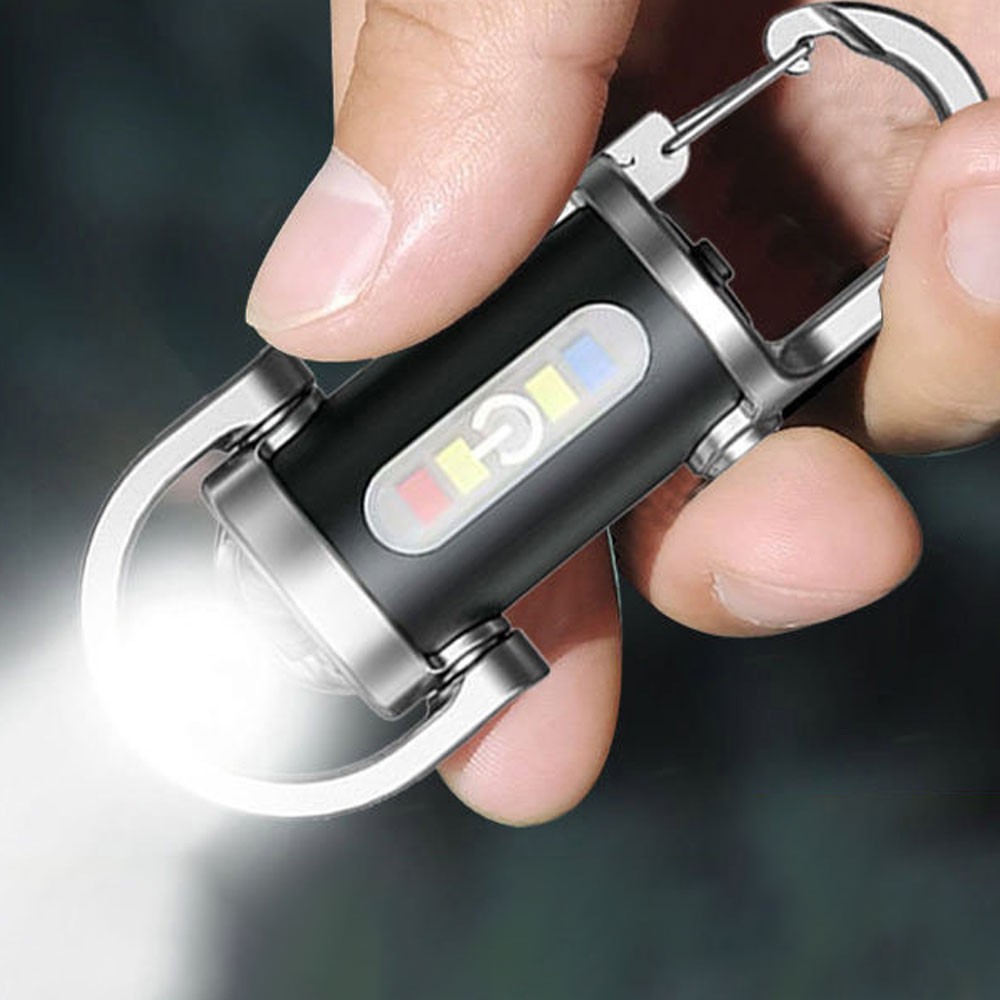 Portable Rechargeable Bright Keychain Flashlight,Emboadlie Mode KU