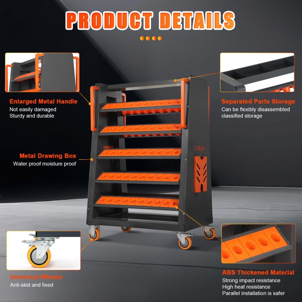 Rolling CNC Tool Carts CNC Tool Storage Rack CNC Mobile Tool Cabinet Tool Rack
