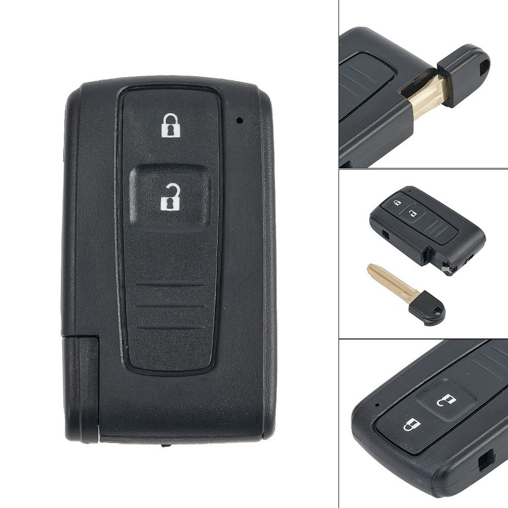 Remote Key With Uncut Key Blade 2 Button Replacement For Toyota Corolla