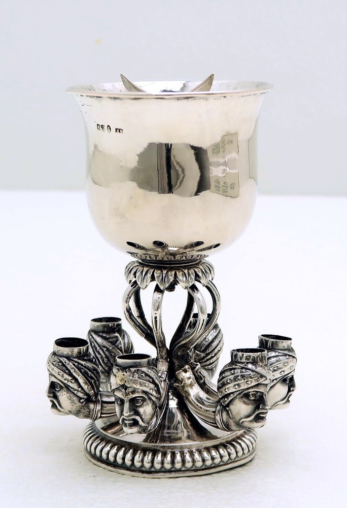 Sweden Solid Silver Server Ottoman Sultan Cigarette urn Christian Hammer 1864