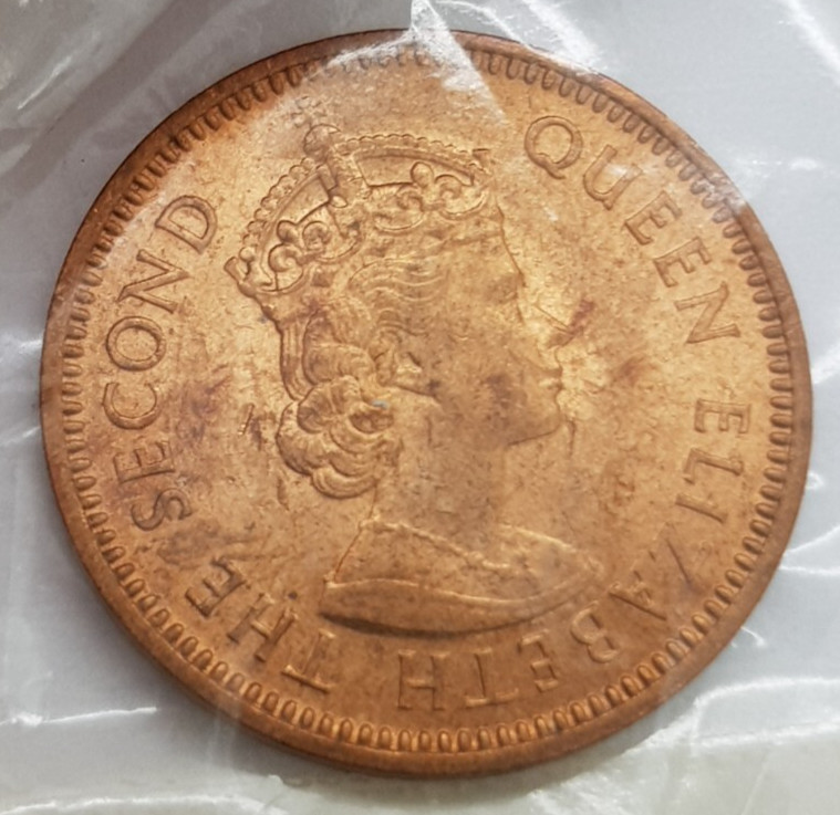1958 British E Caribbean Territories 1/2 Cent