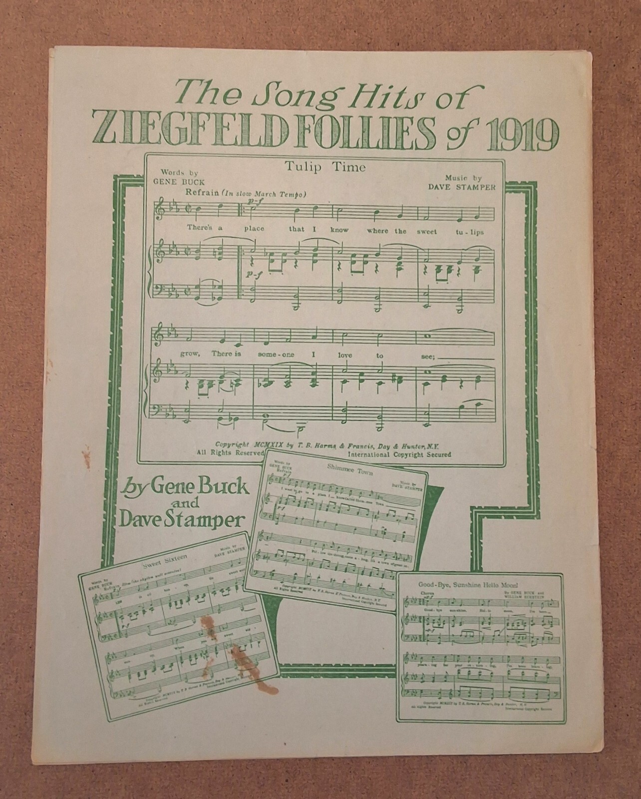 1919 Ziegfield Follies Antique Music Sheet Song Booklet New Amsterdam Theatre NY