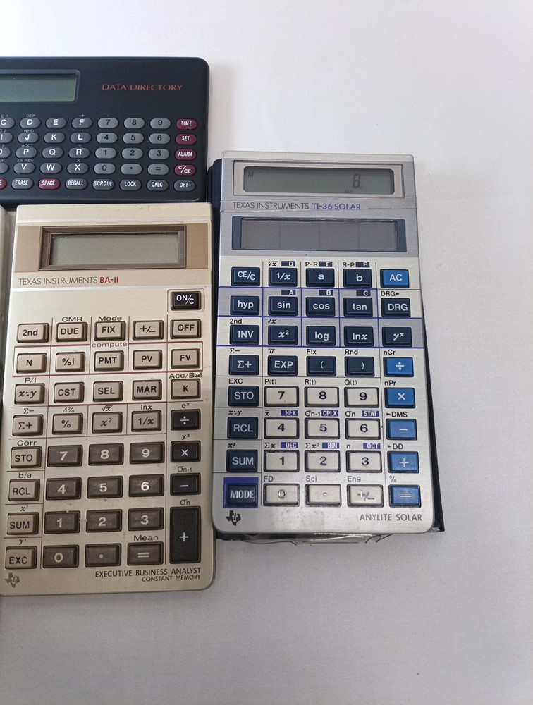 Texas Instruments Calculators plus 2 other brands-5 Calculator Lot