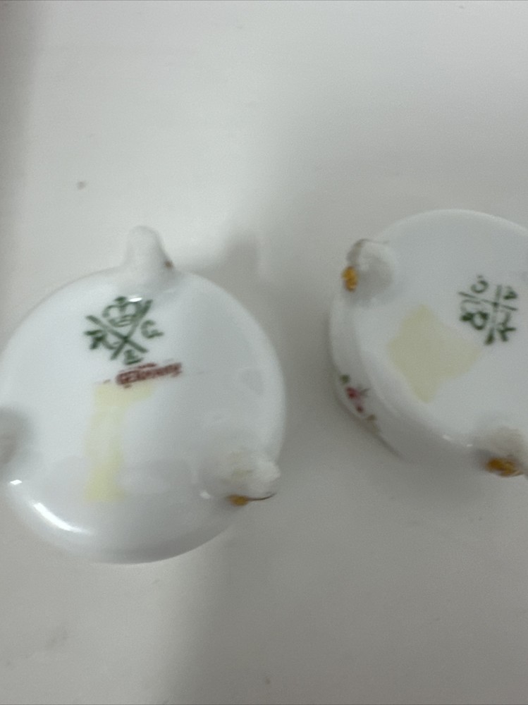 Tiny, Footed Porcelain Open Salt Dip, Cellar, Dish 1.5" Antique