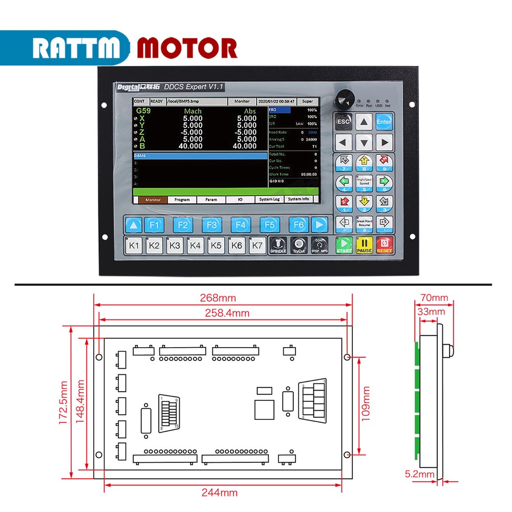 【US】5 / 4 Axis CNC Motion Controller DDCS Offline Standalone&MPG&Power&Keyboard