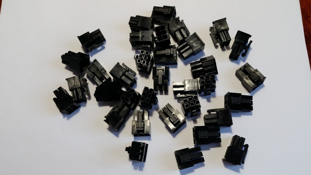 6-pin black Female ATX connector (multiple quantities) for PCI-E/extension cable