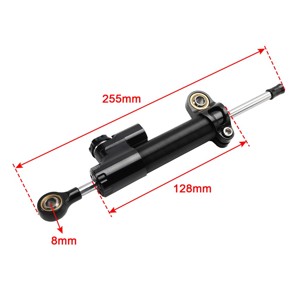 Universal Motorcycle S3C Adjustable Steering Damper Stabilizer Top Black S3 H