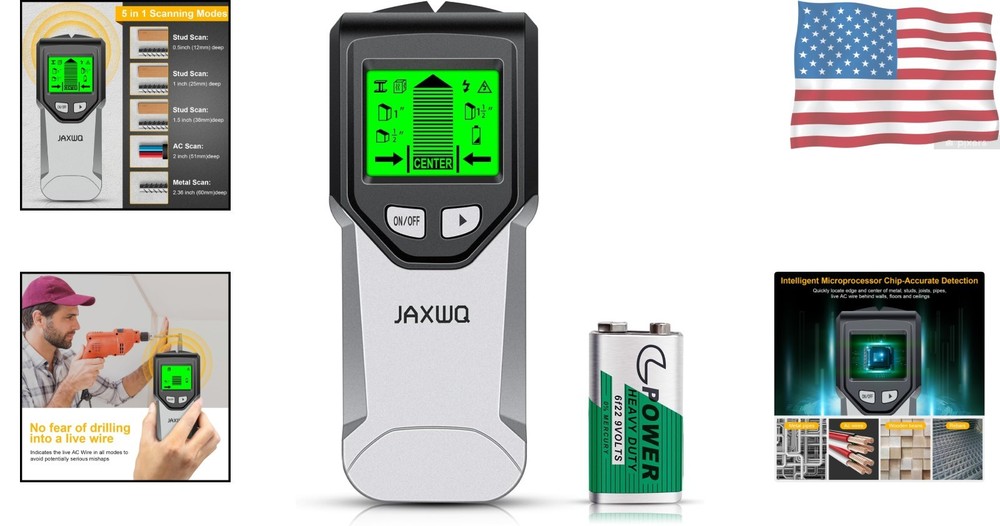 Advanced Stud Finder - 5 Scan Modes & High-Visibility LCD for Safe DIY Projects