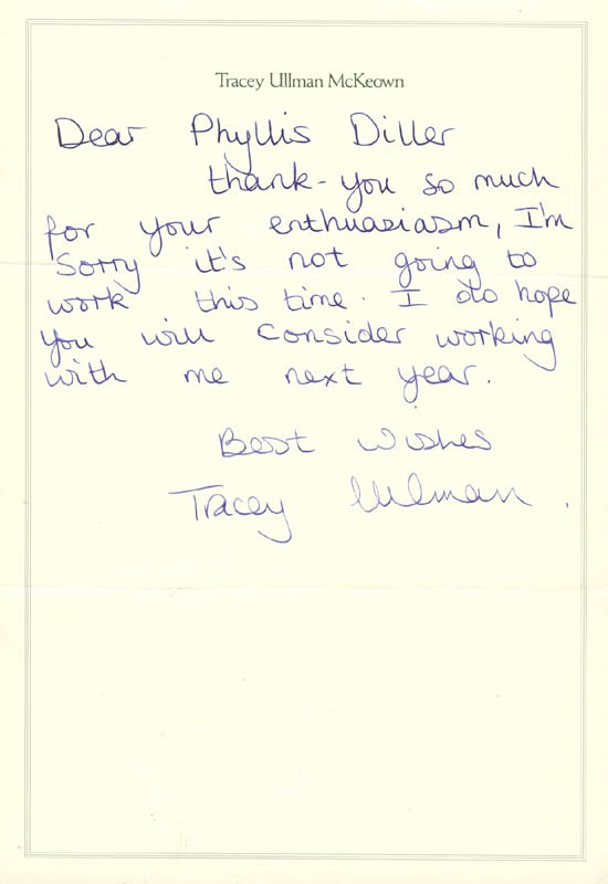 TRACEY ULLMAN - AUTOGRAPH LETTER SIGNED